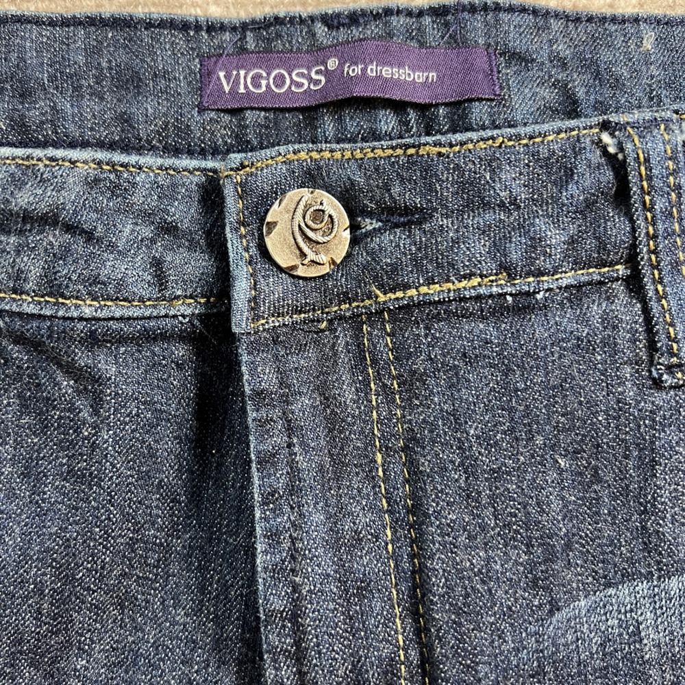 Vigoss for Dressbarn Womens Blue Embellished Bootcut Jeans Size 13/14 P1850DB - Picture 6 of 10